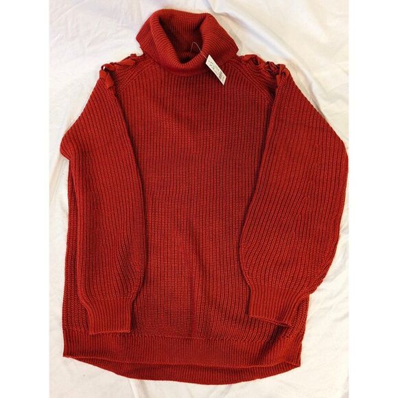 Cozy Chunky Knit - Open Shoulder Turtleneck Sweater XL NWT (New York & Company) - Picture 3 of 10
